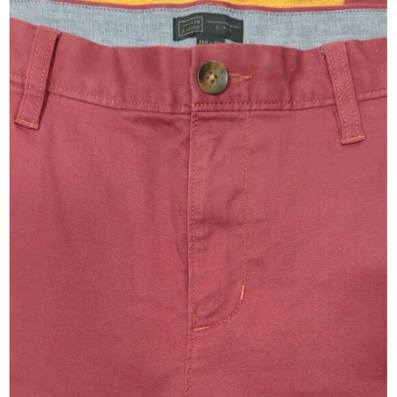 Nice 14th & Union Pants Men's 36 x 32 Burgundy Blush Slim Fit Chinos Khakis EUC - Picture 6 of 9